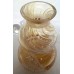 STUDIO ART GLASS PERFUME BOTTLE – GOLD & WHITE SWIRL DESIGN – DOUBLE GOURD SHAPE 150ml 